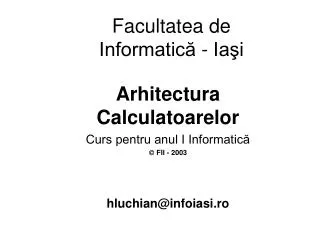 facultatea de informatic ia i