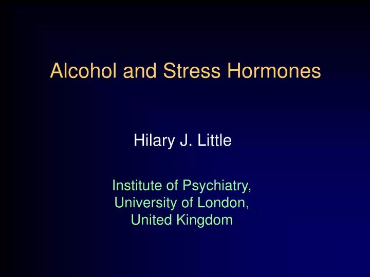 alcohol and stress hormones
