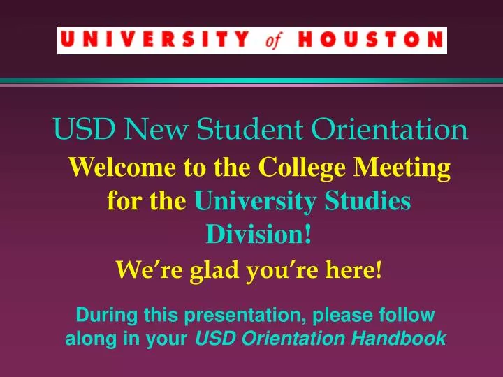 usd new student orientation
