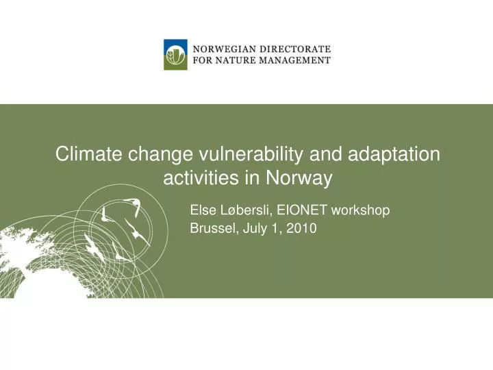 climate change vulnerability and adaptation activities in norway
