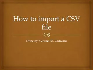 How to import a CSV file