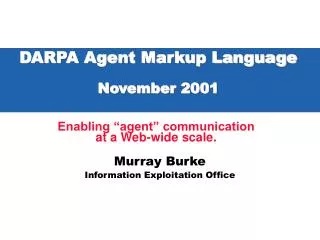 DARPA Agent Markup Language November 2001