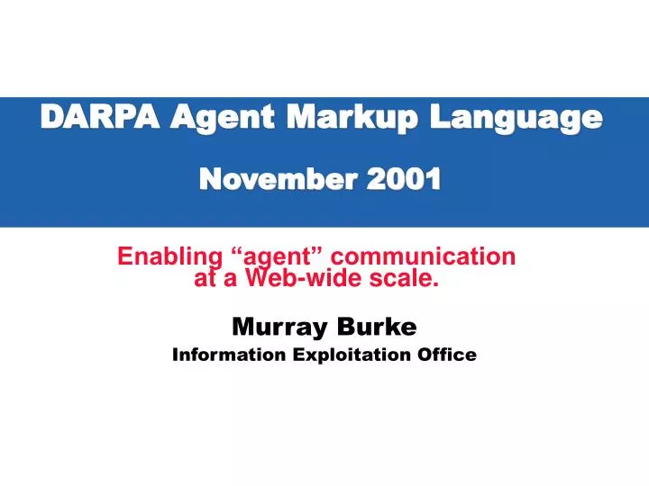 darpa agent markup language november 2001