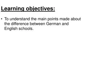 learning objectives