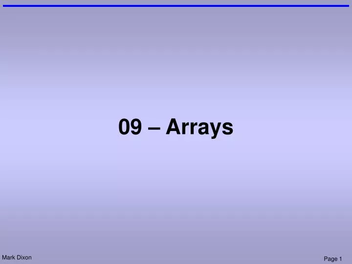 09 arrays