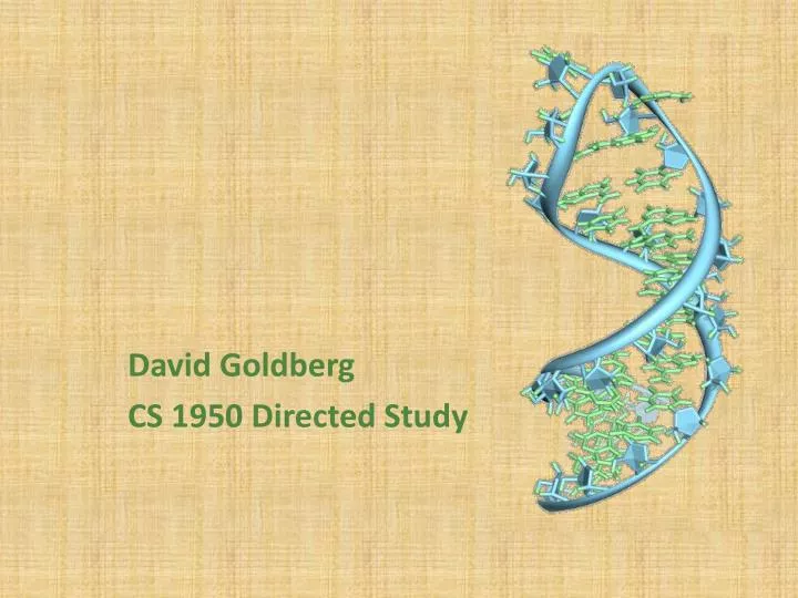 david goldberg cs 1950 directed study