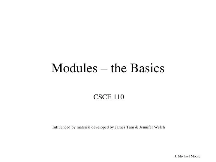 modules the basics