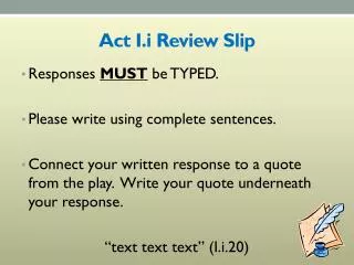Act I.i Review Slip