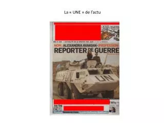 la une de l actu