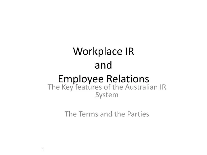 workplace ir and employee relations