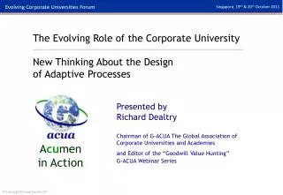 The Evolving Role of the Corporate University