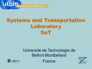 Systems and Transportation Laboratory SeT