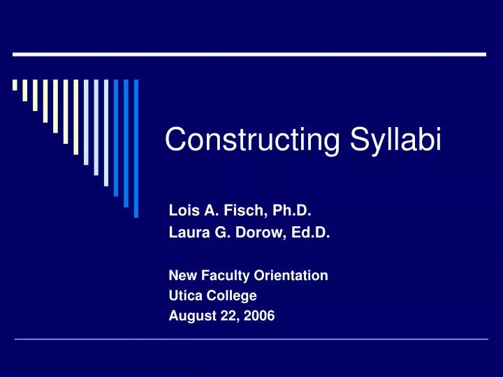 constructing syllabi