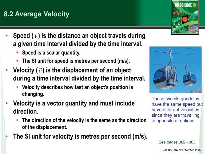 8 2 average velocity