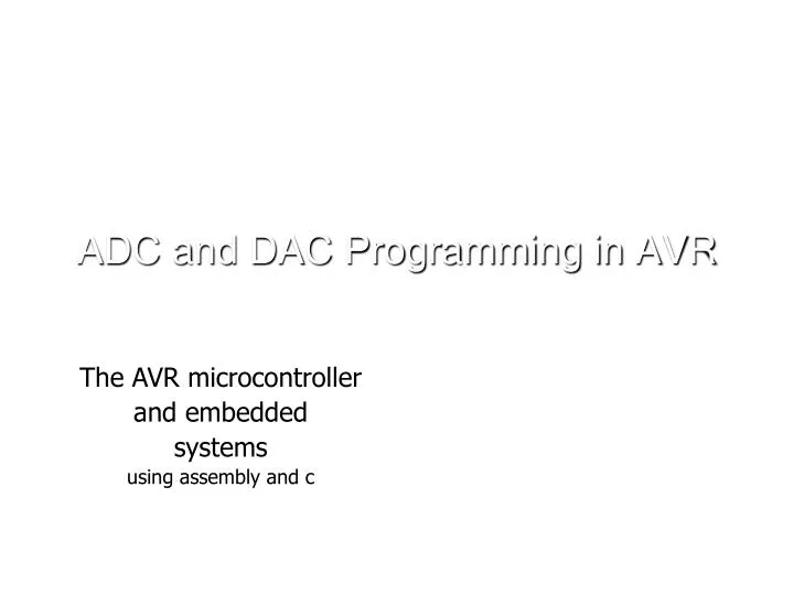 adc and dac programming in avr