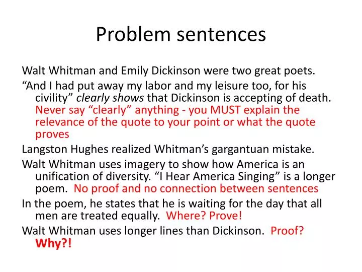 problem sentences
