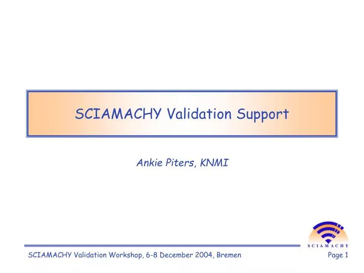 sciamachy validation support