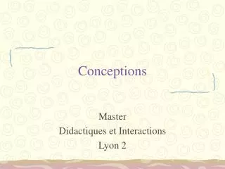 conceptions
