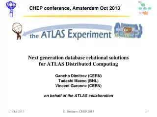CHEP conference, Amsterdam Oct 2013