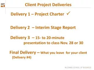 Client Project Deliveries