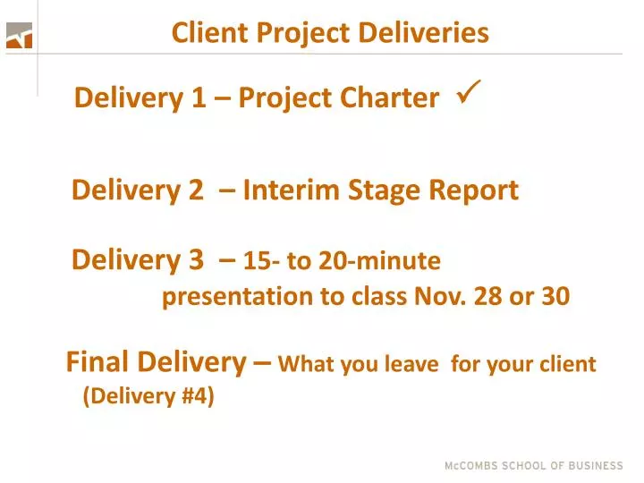 client project deliveries