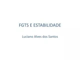 fgts e estabilidade