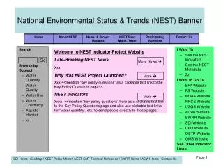 National Environmental Status &amp; Trends (NEST) Banner
