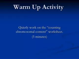 Warm Up Activity