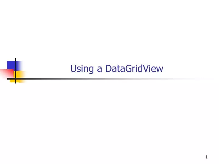 using a datagridview
