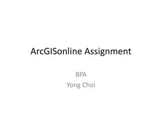 ArcGISonline Assignment