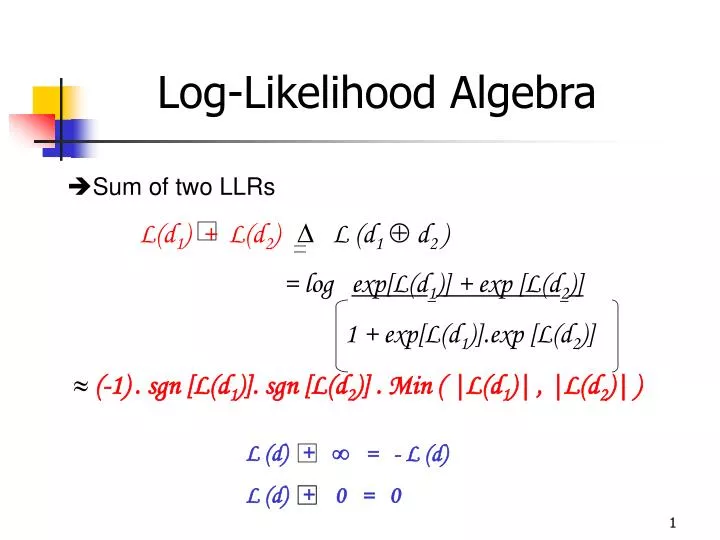 log likelihood algebra