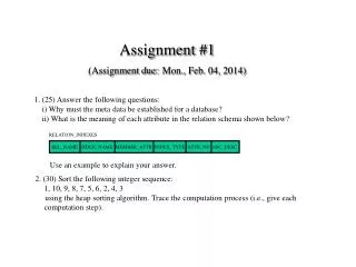 1. (25) Answer the following questions: