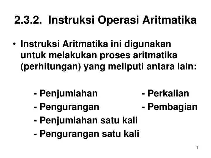 2 3 2 instruksi operasi aritmatika