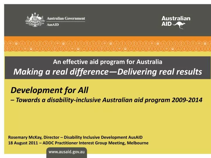 an effective aid program for australia making a real difference delivering real results