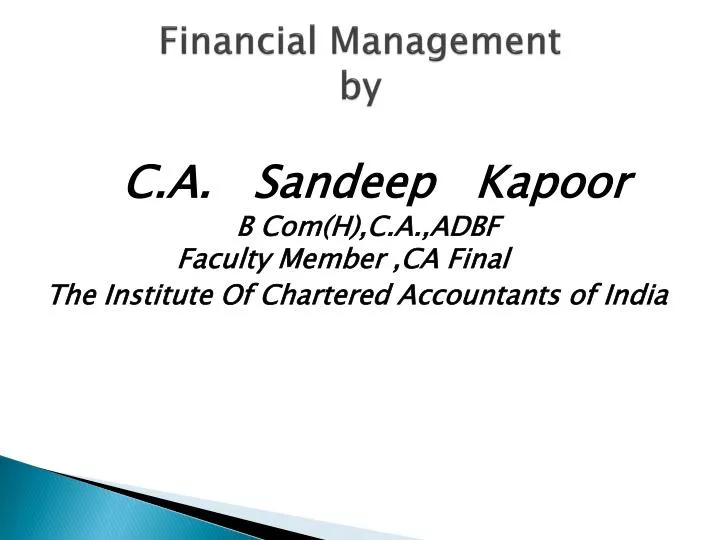 financial management by