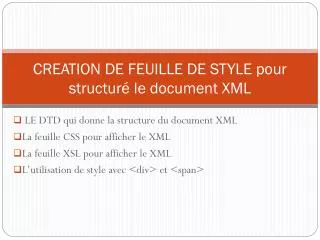 creation de feuille de style pour structur le document xml