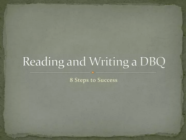 reading and writing a dbq
