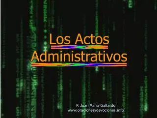 los actos administrativos