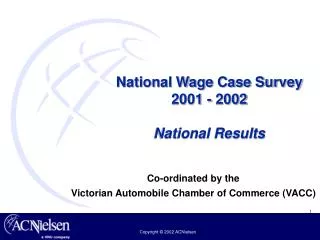 National Wage Case Survey 2001 - 2002 National Results
