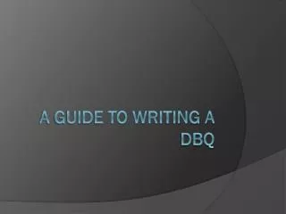 A guide to writing a DBQ