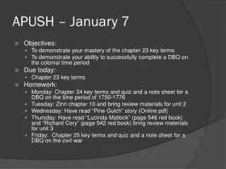 apush january 7