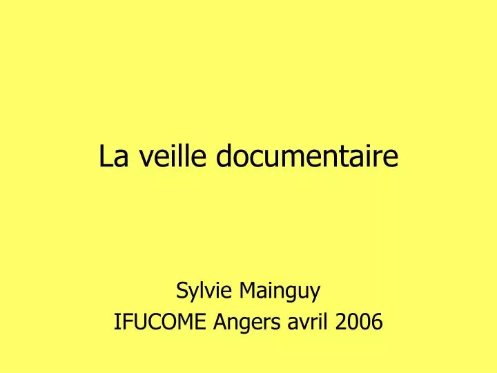 la veille documentaire