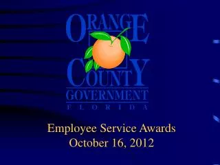 Employee Service Awards October 16, 2012