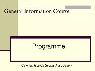 General Information Course