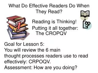 What Do Effective Readers Do When They Read?