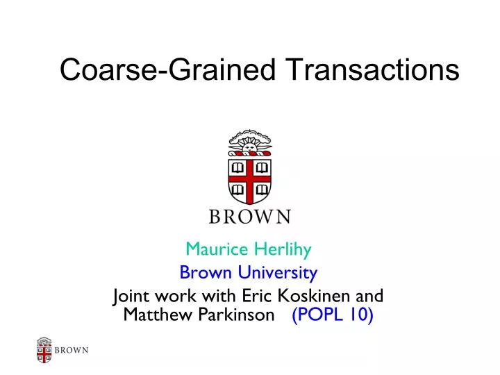 coarse grained transactions