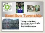 Hamilton Township Recycling Information and Resources - slide 1