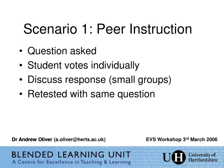 scenario 1 peer instruction