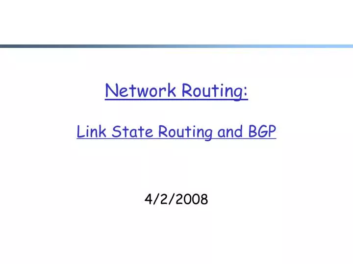 network routing link state routing and bgp