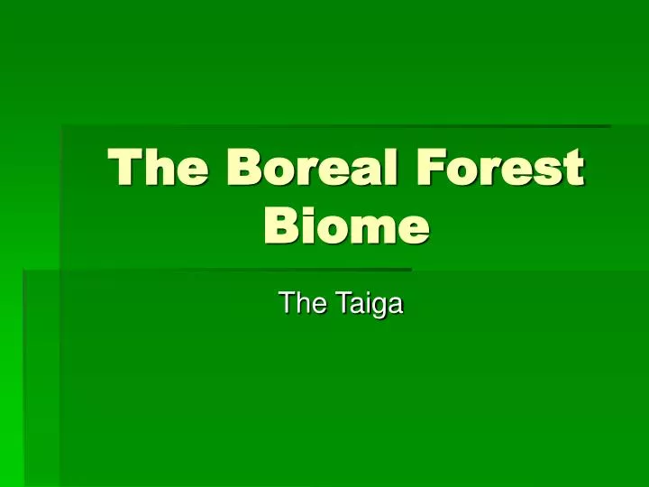 the boreal forest biome